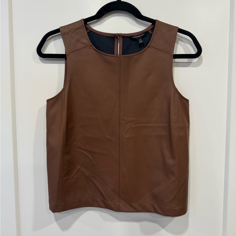 Banana Republic Faux Leather Top Women’s Size XS